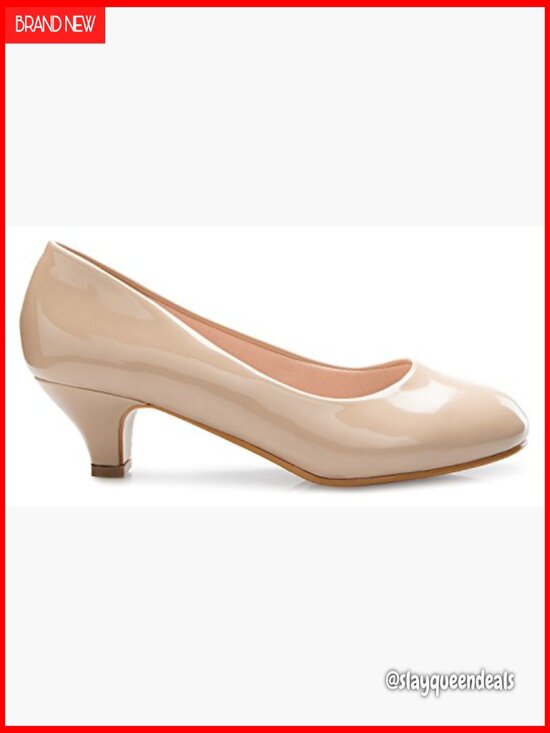 Classic Closed Toe Kitten Heel Pumps for Dress Work Party Low Heeled